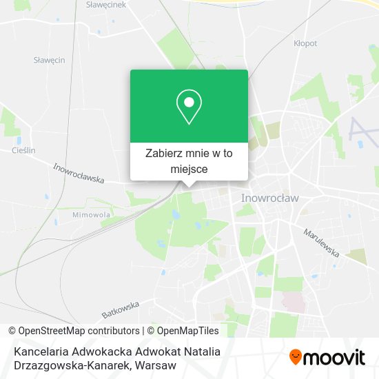 Mapa Kancelaria Adwokacka Adwokat Natalia Drzazgowska-Kanarek