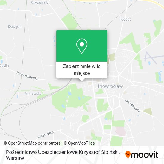 Mapa Pośrednictwo Ubezpieczeniowe Krzysztof Sipiński