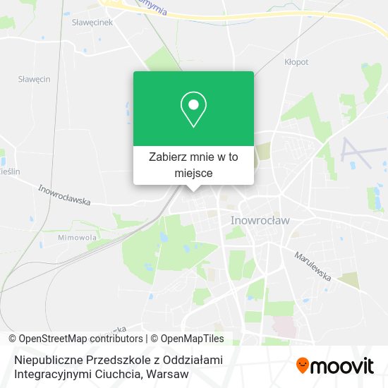 Mapa Niepubliczne Przedszkole z Oddziałami Integracyjnymi Ciuchcia