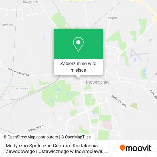 Mapa Medyczno-Społeczne Centrum Kształcenia Zawodowego i Ustawicznego w Inowrocławiu