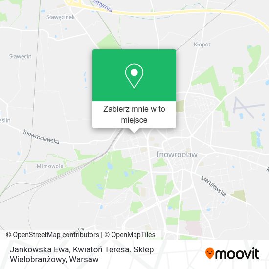 Mapa Jankowska Ewa, Kwiatoń Teresa. Sklep Wielobranżowy