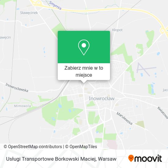 Mapa Usługi Transportowe Borkowski Maciej