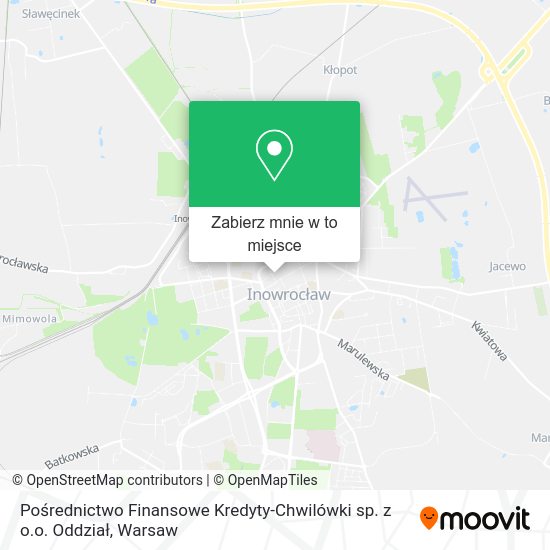 Mapa Pośrednictwo Finansowe Kredyty-Chwilówki sp. z o.o. Oddział