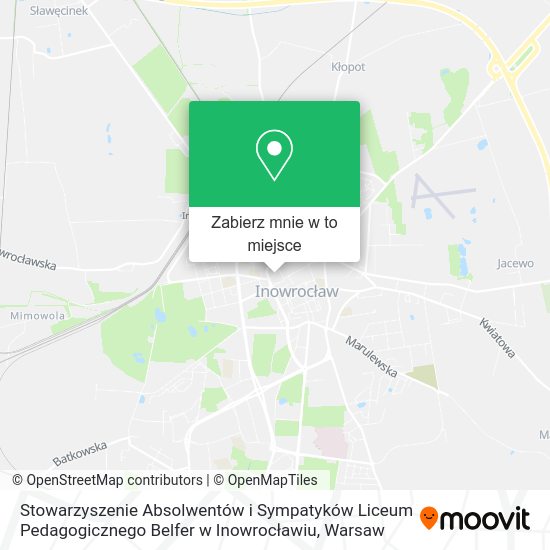 Mapa Stowarzyszenie Absolwentów i Sympatyków Liceum Pedagogicznego Belfer w Inowrocławiu