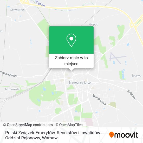 Mapa Polski Związek Emerytów, Rencistów i Inwalidów. Oddział Rejonowy