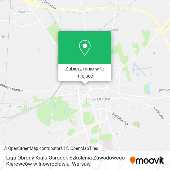 Mapa Liga Obrony Kraju Ośrodek Szkolenia Zawodowego Kierowców w Inowrocławiu