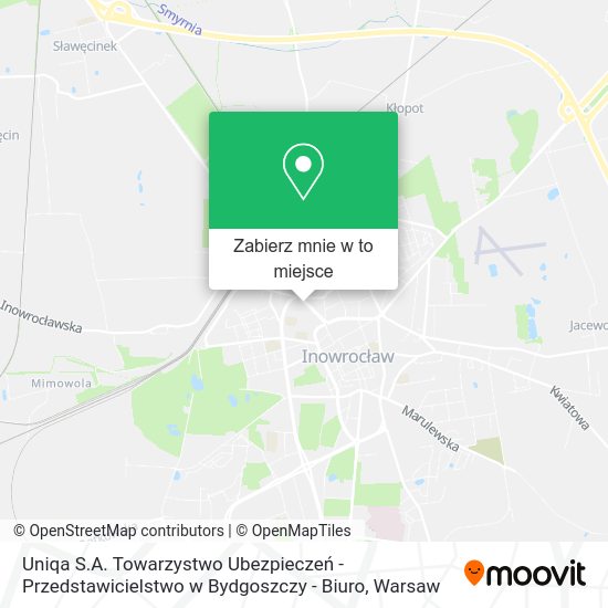 Mapa Uniqa S.A. Towarzystwo Ubezpieczeń - Przedstawicielstwo w Bydgoszczy - Biuro