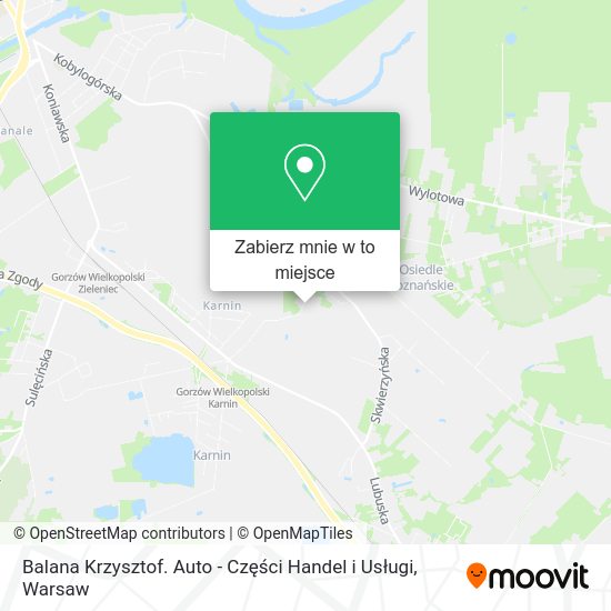 Mapa Balana Krzysztof. Auto - Części Handel i Usługi