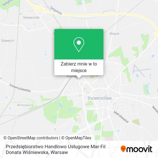 Mapa Przedsiębiorstwo Handlowo Usługowe Mar-Fil Donata Wiśniewska