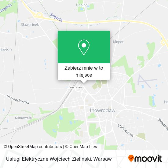 Mapa Usługi Elektryczne Wojciech Zieliński