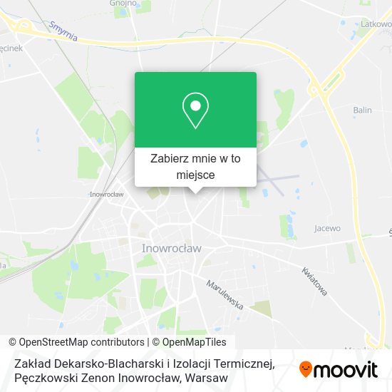 Mapa Zakład Dekarsko-Blacharski i Izolacji Termicznej, Pęczkowski Zenon Inowrocław