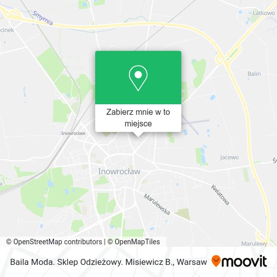 Mapa Baila Moda. Sklep Odzieżowy. Misiewicz B.