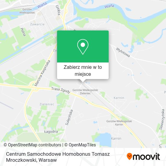 Mapa Centrum Samochodowe Homobonus Tomasz Mroczkowski