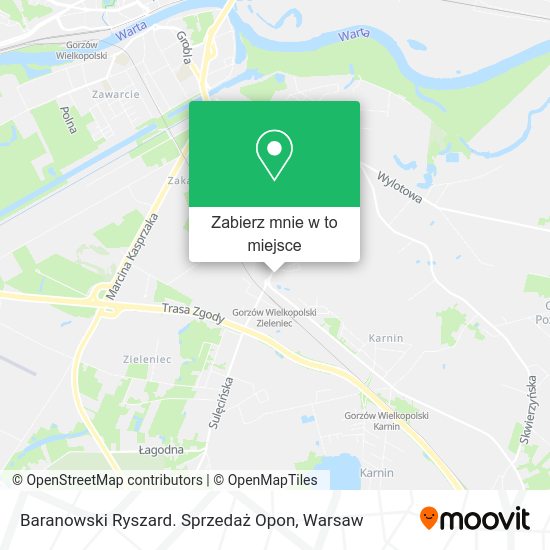 Mapa Baranowski Ryszard. Sprzedaż Opon