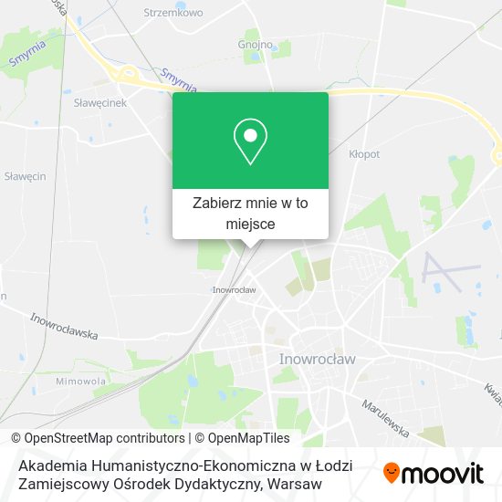 Mapa Akademia Humanistyczno-Ekonomiczna w Łodzi Zamiejscowy Ośrodek Dydaktyczny