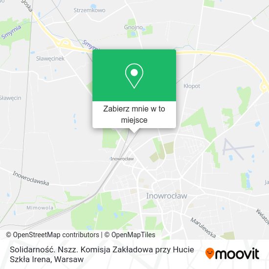 Mapa Solidarność. Nszz. Komisja Zakładowa przy Hucie Szkła Irena