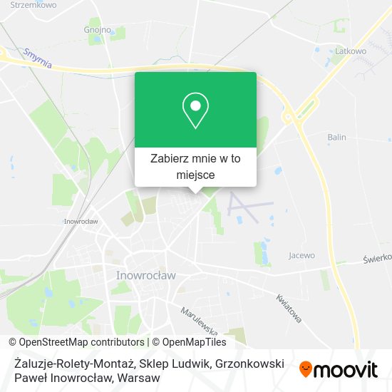 Mapa Żaluzje-Rolety-Montaż, Sklep Ludwik, Grzonkowski Paweł Inowrocław