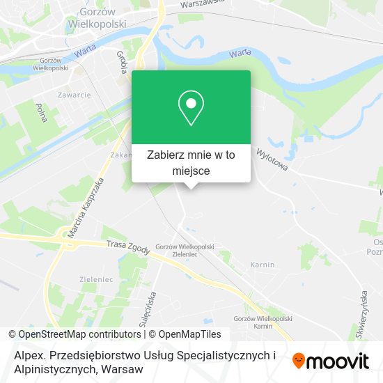 Mapa Alpex. Przedsiębiorstwo Usług Specjalistycznych i Alpinistycznych