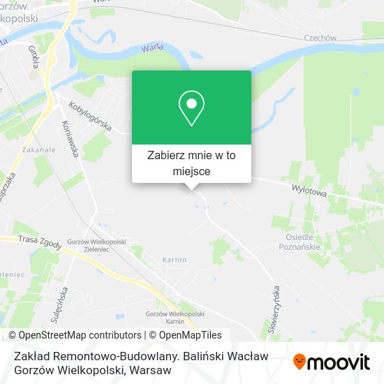 Mapa Zakład Remontowo-Budowlany. Baliński Wacław Gorzów Wielkopolski