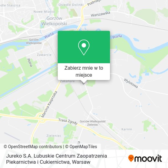 Mapa Jureko S.A. Lubuskie Centrum Zaopatrzenia Piekarnictwa i Cukiernictwa