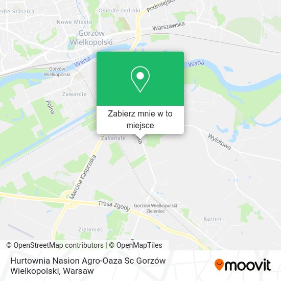 Mapa Hurtownia Nasion Agro-Oaza Sc Gorzów Wielkopolski