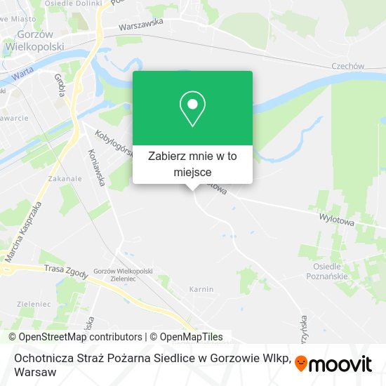 Mapa Ochotnicza Straż Pożarna Siedlice w Gorzowie Wlkp