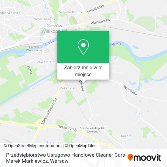 Mapa Przedsiębiorstwo Usługowo Handlowe Cleaner Cars Marek Markiewicz