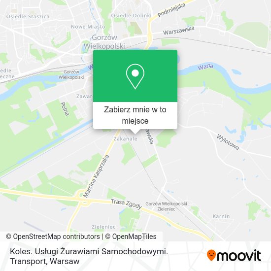 Mapa Koles. Usługi Żurawiami Samochodowymi. Transport