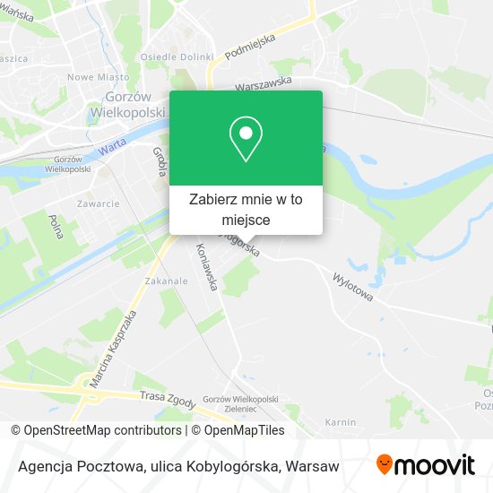 Mapa Agencja Pocztowa, ulica Kobylogórska