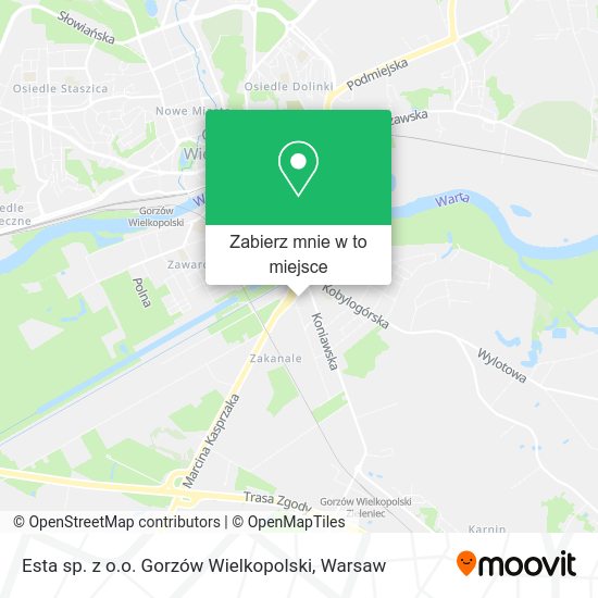 Mapa Esta sp. z o.o. Gorzów Wielkopolski