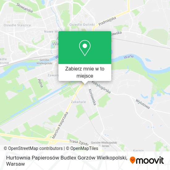 Mapa Hurtownia Papierosów Budlex Gorzów Wielkopolski