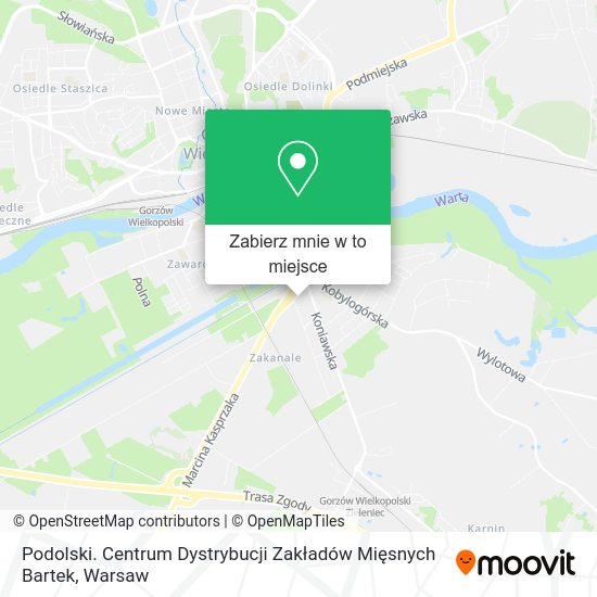 Mapa Podolski. Centrum Dystrybucji Zakładów Mięsnych Bartek