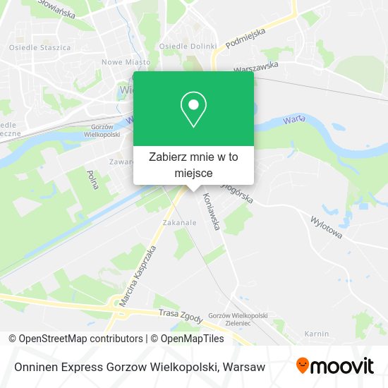 Mapa Onninen Express Gorzow Wielkopolski