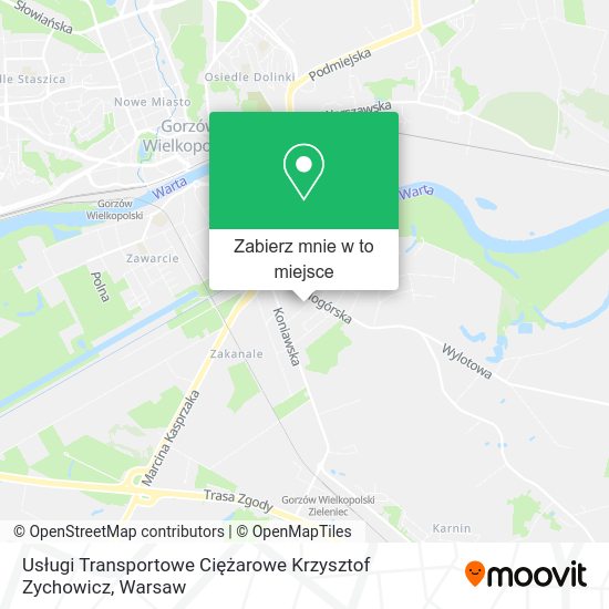 Mapa Usługi Transportowe Ciężarowe Krzysztof Zychowicz