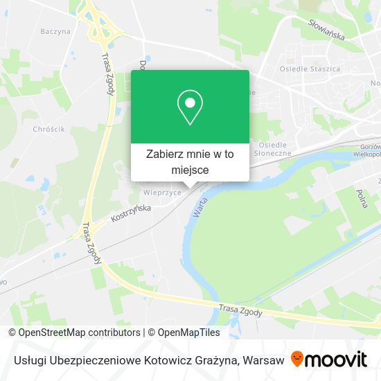 Mapa Usługi Ubezpieczeniowe Kotowicz Grażyna