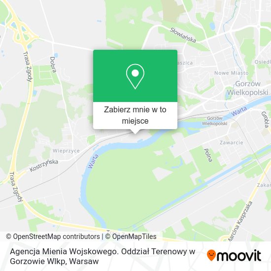 Mapa Agencja Mienia Wojskowego. Oddział Terenowy w Gorzowie Wlkp