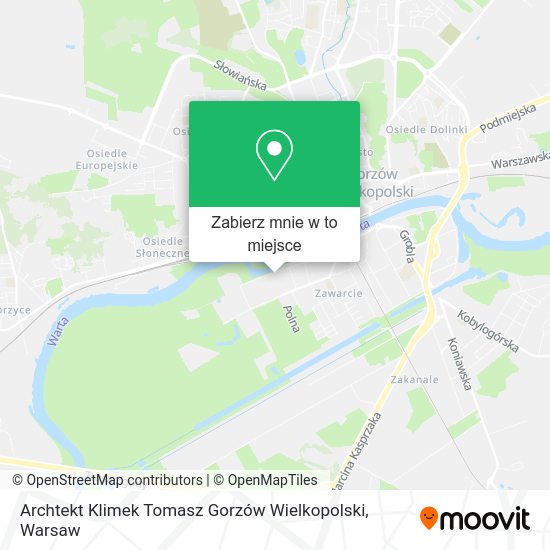 Mapa Archtekt Klimek Tomasz Gorzów Wielkopolski