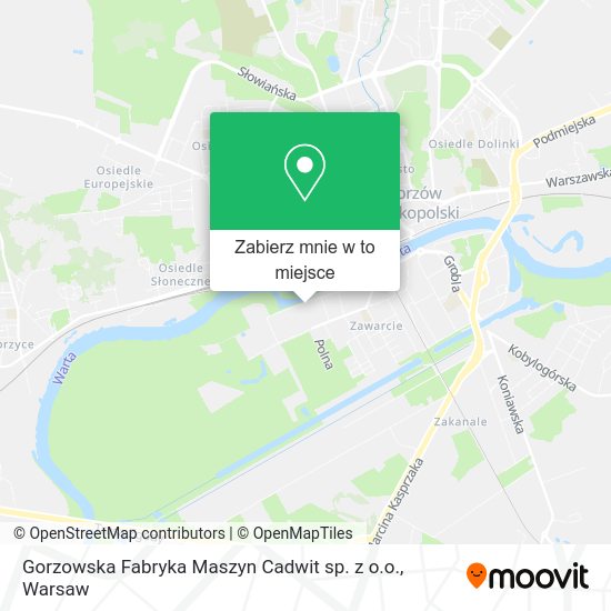 Mapa Gorzowska Fabryka Maszyn Cadwit sp. z o.o.