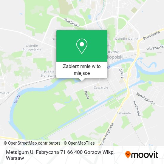 Mapa Metalgum Ul Fabryczna 71 66 400 Gorzow Wlkp