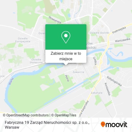 Mapa Fabryczna 19 Zarząd Nieruchomości sp. z o.o.