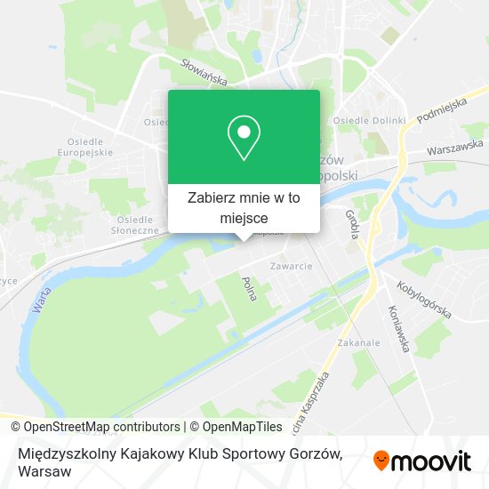 Mapa Międzyszkolny Kajakowy Klub Sportowy Gorzów