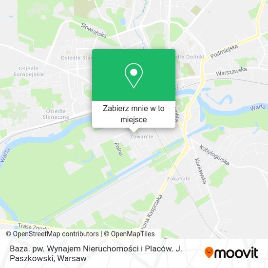 Mapa Baza. pw. Wynajem Nieruchomości i Placów. J. Paszkowski