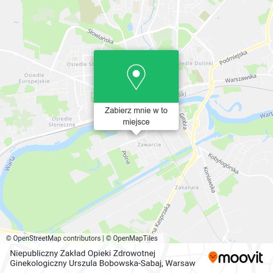 Mapa Niepubliczny Zakład Opieki Zdrowotnej Ginekologiczny Urszula Bobowska-Sabaj