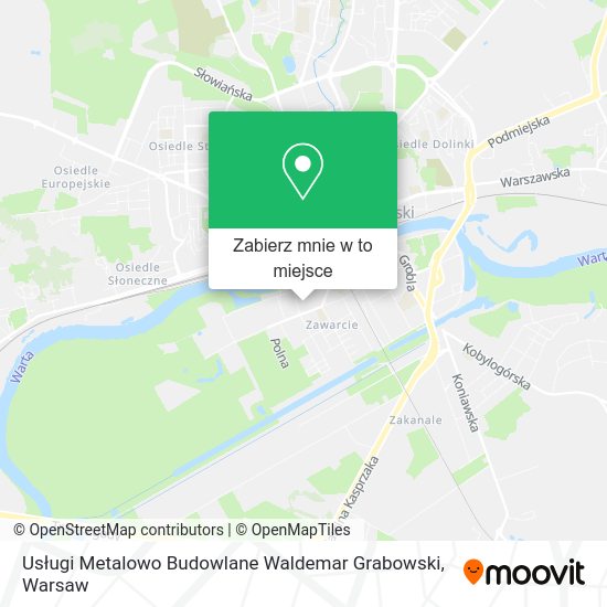 Mapa Usługi Metalowo Budowlane Waldemar Grabowski