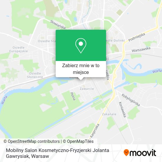 Mapa Mobilny Salon Kosmetyczno-Fryzjerski Jolanta Gawrysiak