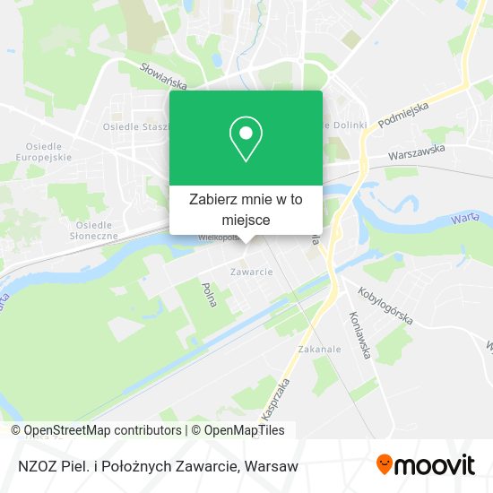 Mapa NZOZ Piel. i Położnych Zawarcie