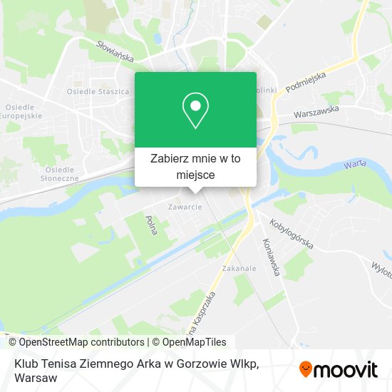 Mapa Klub Tenisa Ziemnego Arka w Gorzowie Wlkp