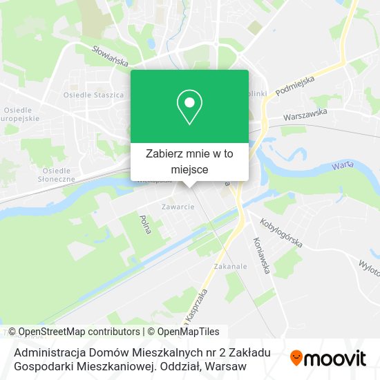 Mapa Administracja Domów Mieszkalnych nr 2 Zakładu Gospodarki Mieszkaniowej. Oddział