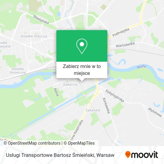 Mapa Usługi Transportowe Bartosz Śmieiński