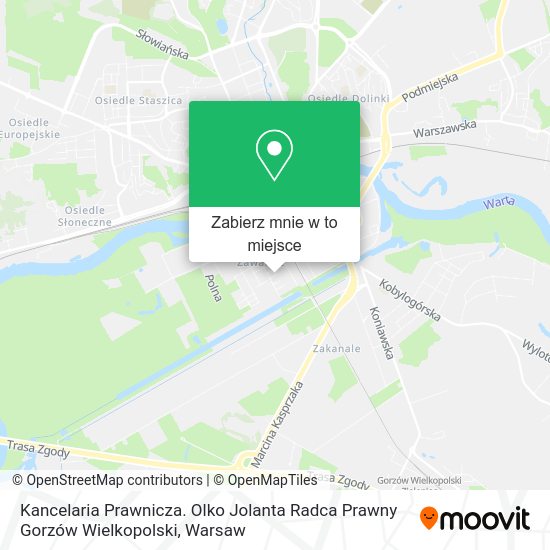 Mapa Kancelaria Prawnicza. Olko Jolanta Radca Prawny Gorzów Wielkopolski